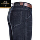 Classic car ice silk cotton stretch jeans for men straight loose breathable summer middle-aged dad men's clothing business casual dark blue (3889 summer) thin 29 (2 feet 2)