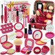 Kinder simulierte Kosmetik -Schminktisch Set Maniküre Lippenstift Mascara Beauty Box Girl Toy Gift Box -Schminktisch Set mit leichten Spiegel