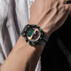 SHISHIMEI Watch Men's Solar Energy Fashion Fashion Fashion Sports Impermeable Natación Doble exhibición Electrónico Luminoso 1049-Negro