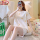 
LangSha ins pajamas women summer set cartoon cute cotton thin shorts shorts for outdoor wear home clothes pajamas summer 1049# carrot rabbit XL