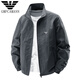 阿玛尼（Emporio Armani）新款高端春秋季冲锋商务夹克运动休闲户外立领大码外套男夹克 22502款黑色(春秋款) L(115-130斤) 均码