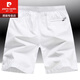 Pierre Cardin Pure Cotton Shorts Summer Wear Summer Wear Flow de cinco puntos de gran tamaño Pantalones de playa delgados Color sólido Zmn/9272 Blue oscuro L Peso-130jin [Jin equivale a 0.5 kg]