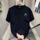 
GTYUWVG2025 Summer Casual Men's Short Sleeve T-Shirt Summer Half Sleeve Pure Cotton Trendy Brand Loose All-Match Top T V983 Black 4XL