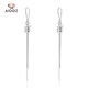 Aido Diamond pt950 platinum tassel snake bone earrings fashionable platinum small waist ear hook versatile earrings short style one pair 3.1-3.3 grams