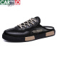 Cartelo Half Slippers Men usa zapatos casuales de conducción de ropa sin deslizamiento sin deslizamiento para el verano Pedal sin tacones Baotou Sandals XJC-826 metros Verdes 40