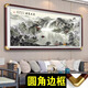 皖西秘境海纳百川老板会议办公室装饰挂画中式山水风景大气客厅背景墙壁图 CT-3880-海纳百川 有机玻璃140*60+实木框+铜色圆角