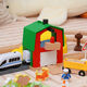 Holz kleiner Zug Hape Gleis Set Magnetic Lokomotive 3-5-7 Jahre alte Jungen Bausteine ​​Kinderspielzeug Brio 78 Stück Spuren Elektroauto