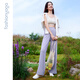 
Fan Sheng Yoga High Waist Wide Legs Women's Summer Loose Slim Casual Thin Light Sunscreen Trousers F15917 Iceland Gray XL