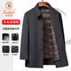 Golden Fox Wool Down Coat Men's 2024 Winter Medium-length Thickened Inner Liner Middle-aged Men's Double-sided Woolen Jacket Gray M 170