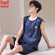 Catman (Miiow) Pyjama Herren-Weste ärmellose Shorts Zwei-teiliger Anzug Sommer Dünner Eis Seide Kühlt trockene Kugel Uniform großer Schüler [ICE Seidenhülsenanzug] Q9904 5xl Männer [200-220jin [Jin gleich 0,5 kg]]]