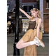 Modal suspender vest for women with chest pad suspender vest letter printing summer contrast color inside and outside wearing bow top