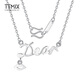 TTMIX personalized platinum chain set pt950 women's platinum necklace letter dear design for girlfriend C style 3.5-3.7g 43+3cm