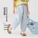 
Ikano I.KARNOW girls' pants summer 2025 new children's pure cotton cool scimitar wide-leg pants for girls summer thin casual pants two-piece [15273 blue +15277 blue] 120