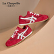 La Chapelle Damenschuhe weicher Sohle bequeme deutsche Trainingschuhe für Frauen 2025 Neues Sommer Dünnes Mesh Atmungsfreie vielseitige lässige Flachschuhe rot xxe6625-2 36
