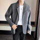 
Playboy business draped casual suit suit men's loose Korean style jacket summer handsome blazer summer black nine-point pants + black jacket XL