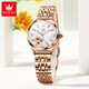 Olevs (OLEV) Top 10 de montres certifiées pour femmes montres mécaniques entièrement automatiques Cadeaux de montre pour femmes Temperament pour femme en acier White Floor 6636 [Ensemble en trois pièces]