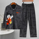 Kommandant Bear CK Herren -Pyjamas lange Ärmel lange Hosen Frühlings- und Herbst -Teenager -Cartoon -Studenten plus Fett Plus Size Home Clothing Set 9901 Herrenstil 10xl Standard M Höhe 165100jin [Jin gleich 0,5 kg]))