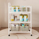 Diaper table baby care table multi-function full iron frame movable baby diapers newborn bathtub two-layer milk color nude diaper table
