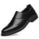 Holzspecker Herrenschuhe 2025 Frühlings- und Herbst-echtes Lederspitze Britisch-Business Formal Lederschuhe Herrenhöhe-verstärkt Hochzeitsbräutigam Schwarzer Plüschstil 6189-2 44