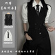 XingSuyao (Xingsuyao) Suit Vest Men and Women Style Neutral Handsome Senior British Gun Colliline Businet Slim Vest Clip Casual Horse Clip noir Vente Black Kirt + Tie noire + Pantalon noir XL Suggestions [125-140]