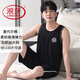 浪莎（LangSha）莫代尔棉男士背心睡衣夏季短裤无袖冰丝薄款大码加肥加大男款套装 FDM1105 L (建议100-120斤内)