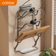 Cobbe pot lid rack wall-mounted punch-free kitchen storage rack multi-functional household storage rack cutting board chopping board rack gun gray - three layers - curve style