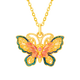 Mingzuan International 18k gold butterfly pendant women's lacquered au750 enamel pendant new Chinese style neckband as a birthday gift for girlfriend