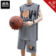 Semir ice silk quick-drying vest boy 12-15-year-old teenager sleeveless T-shirt 13 children's summer basketball suit 6636 blue (vl+shorts) quality upgrade 3XL 160-180Jin [Jin equals 0.5 kg]