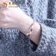 Lao Fengxiang PT950 Platinum Crushed Ice Bracelet for Women, Versatile Simple Bracelet, Valentine's Day Birthday Gift for Girlfriend PT950 Platinum Crushed Ice Bracelet, Approximately 16.4g