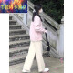酷章（KUZHANG）休闲裤女装套装2025年春季新款小个子慵懒风穿搭针织毛衣阔腿裤子 3882灰色毛衣+加厚阔腿裤 均码 s
