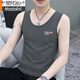 Modal brand high-end 2-piece men's vest hurdle sports bottoming shirt underwear slim fit inner wear suspender fitness sweatshirt D50 vest RQ dark gray + leopard black 2 pieces 2XL recommended 130-145Jin Jin equals 0.5 kg