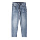 With pure A21 high-end light-color nine-point jeans men's trendy brand 2025 summer new slim-fit and versatile casual feet T699 light blue 29