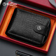 Goldlion's new light luxury card bag genuine leather men's driver's license bag large capacity multi-card position cowhide card holder card storage bag black