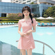 2025 new swimsuit for women summer one-piece student cute conservative slim belly hot spring girl internet celebrity style swimsuit + electroplated swimming goggles + swimming cap + nose clip + earplugs M M weight 70-93 Jin Jin is equal to 0.5 kg. If you are slightly fat, choose one size larger