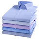 Hengyuanxiang pure cotton plaid shirt men's short-sleeved, free-iron 2025 summer new style business casual men's cotton half-sleeved shirt short DX6623 blue strips newly upgraded DP ready-to-iron 38 165 [weight 100 Jin [Jin equals 0.5 kg]-125 Jin [Jin equals 0.5 kg]]