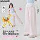 MoonKids Girls Summer Pantalon Enfants 2025 Nouvelle robe d'été Pantalon large à jambes larges Pantalons de survêtement décontracté Pantalon droit à deux paires [15292 rose + 15277 bleu] 120 cm