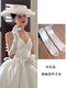 Clcey Wedding Gants Robe Bridal Satin French Retro Lace Mandon Hands Blanc Long Mariage de mariage Couvre de bras Satin Round Glants de fleur de tête Environ 40 cm