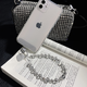 Beiyipin mobile phone lanyard wrist crystal high-end mobile phone chain hanging decoration gray rhinestone women's new flash diamond bracelet high-end pendant key hanging chain bag hanging pendant