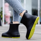 Fashionable Japanese rain boots for women wearing short tube rain boots for outdoor work waterproof and non-slip shoes rubber shoes flat sole pull-toe shoes apricot color 36