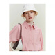 Fan Silan French temperament five-point sleeve top for women's summer polo collar age-reducing half-sleeved commuting shirt 12159 Glacier Blue. S