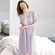 Modal Nachthemd für Frauen Sommermodal Sommerpyjama für Frauen 2025 Neues dünnes Kurzarm Lose Lose großer Sommer Ladies M686 Violet XL [120-140jin [Jin entspricht 0,5 kg]]