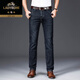 Classic car ice silk cotton stretch jeans for men straight loose breathable summer middle-aged dad men's clothing business casual dark blue (3889 summer) thin 29 (2 feet 2)