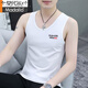 Modal brand high-end 2-piece men's vest hurdle sports bottoming shirt underwear slim fit inner wear suspender fitness sweatshirt D50 vest RQ dark gray + leopard black 2 pieces 2XL recommended 130-145Jin Jin equals 0.5 kg