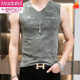 Modal Men's Vest Summer Hurdle Base Sports Blanc Small Sling Sling Muscul Men's Fitness Sexy Terre I-Check Shirt Black 6296 Color Color Pure Coton 2xl