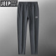 JEEP SPIRIT吉普纯棉运动裤男夏季薄款大码宽松男裤中老年爸爸休闲裤子春秋季 7027直筒黑色 2XL