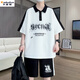T-shirt à manches courtes Kaduton T-shirt Boy Summer 12-15 ans Junior High School Students Polo Shirt 13 Beau Big Children's Suit NZJ-6629 White (manches courtes + shorts) M 75 à 105 Jin [Jin est égal à 0,5 kg]