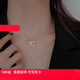 DL 1998 Fat Donglai same style 18k gold necklace for women 18K color gold double love heart AU750 rose gold interlocking golden locks 18K gold double love necklace