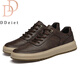 DDeiet brand men's shoes 2026 new style comfortable thick sole increased casual leather shoes men's sports versatile genuine leather sneakers for men brown brand men's shoes 41 (255mm) leather shoe size