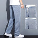 Romon Summer Drucking Tiansi Jeans Männer losen geradlinige lässige Weitbein Hosen Männer Trendy Marke Ice Seide Thin Long Hosen Männer 1048 grauer dünner Stil 5xl Größe 215-235jin [Jin entspricht 0,5 kg]