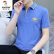Camiseta de manga corta Woodpecker de manga corta Summer's Summer Borded Lapel Polo Paul Camiseta de moda de marca moderno All-Match Fino Color sólido Top S5012 M 95-115Jin [Jin iguala 0.5 kg]